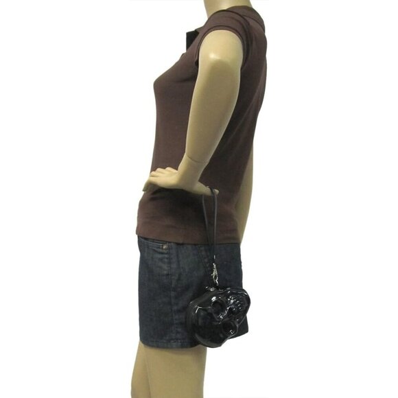 Women Black Skull Coin Purse Halloween Spooky Goth Accessories - Picture 4 of 4